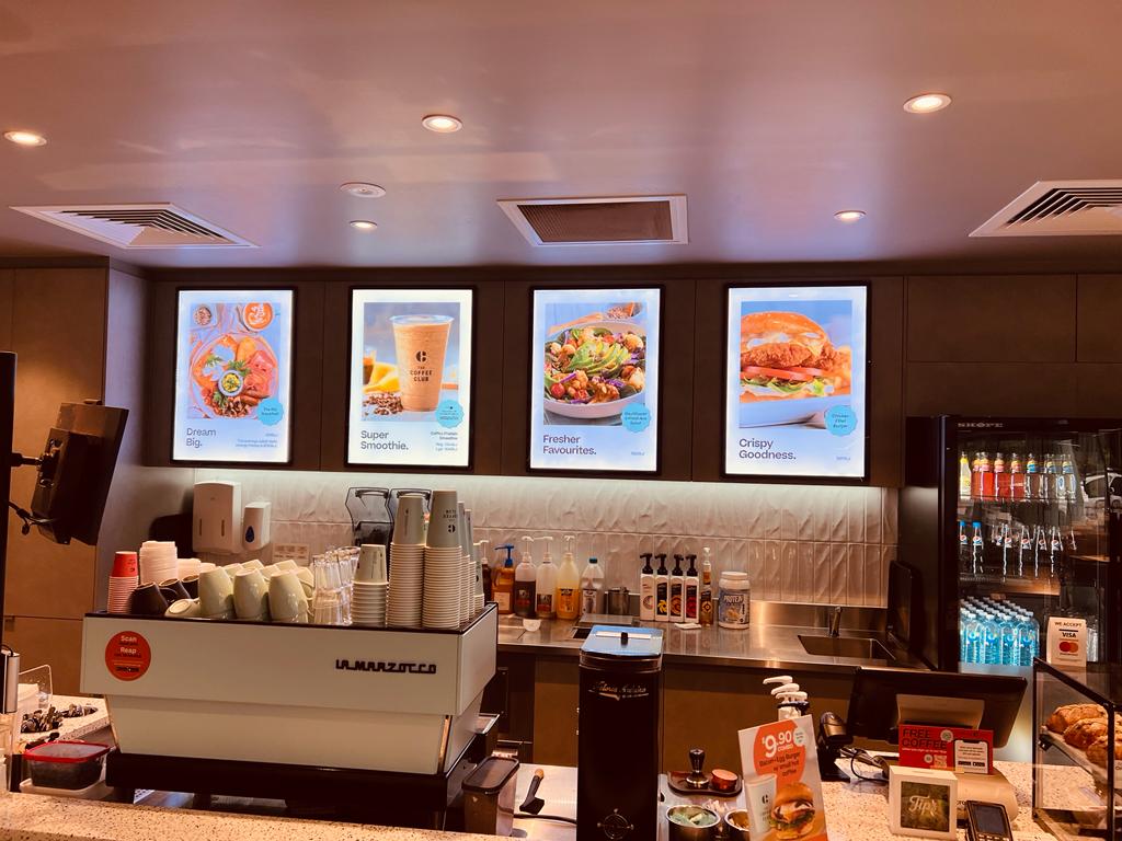 4x A1 Cafe Menu Board Display System VitrineMedia